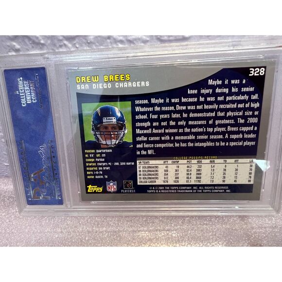 Vintage 2001 Topps Drew Brees RC #328 PSA Mint 9 - Picture 3 of 5